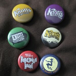 Knott's Berry Farm and Scary Farm Button Set 6 Pins In Total